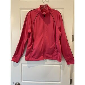 Womens DANSKIN Pink Full Zip Up Light Athletic Jacket Size XL